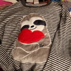 Striped Sloth Sweater with Heart